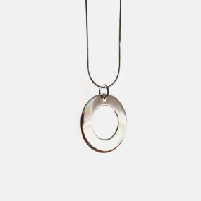 Sterling Silver "Oh" Pendant Necklace 18 inch 20 inch