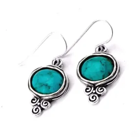 Sterling Silver turquoise earrings for women, dangle earrings.