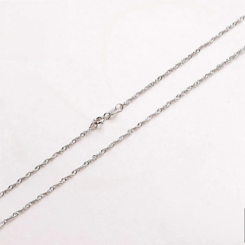 Sterling Silver Water-Wave Chain Necklace