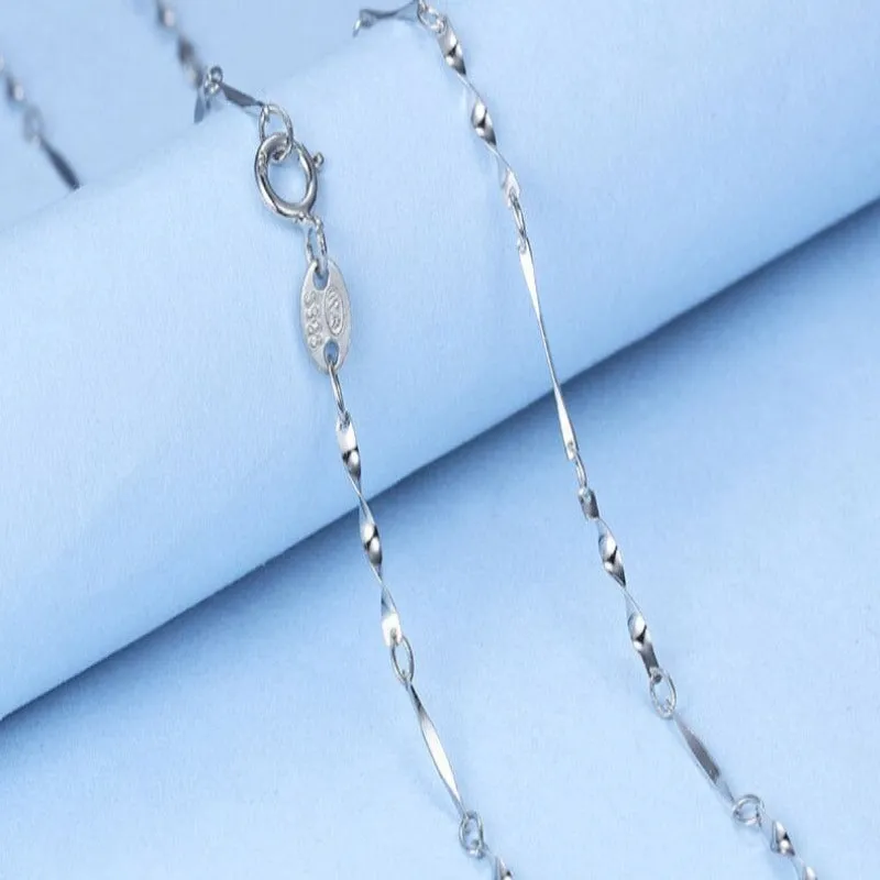 Sterling Silver Water-Wave Chain Necklace