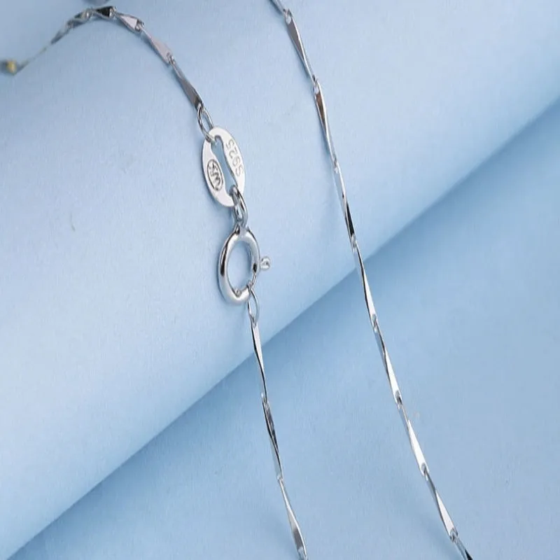 Sterling Silver Water-Wave Chain Necklace