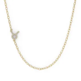 Taurus Pave Zodiac Necklace