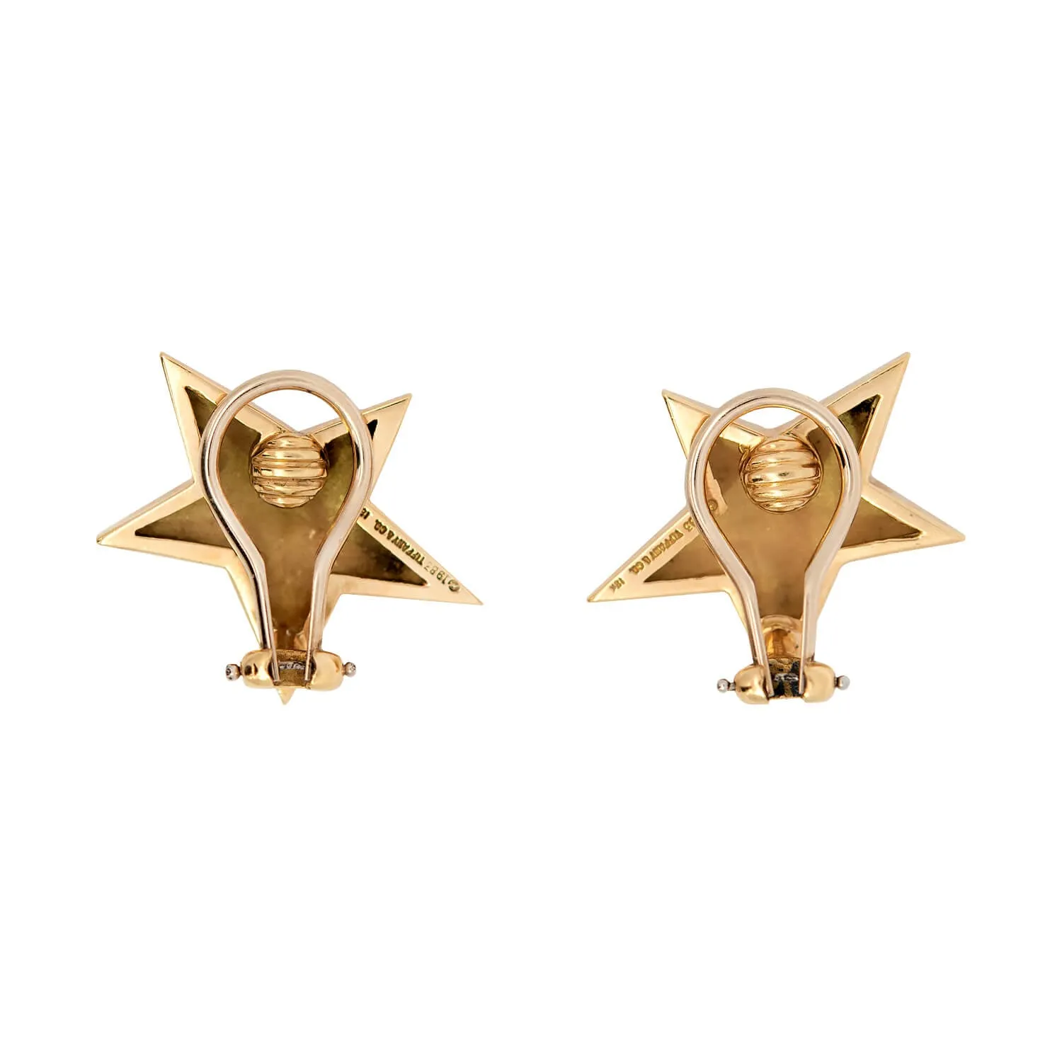 TIFFANY & CO. Estate 18k Star Clip-On Earrings