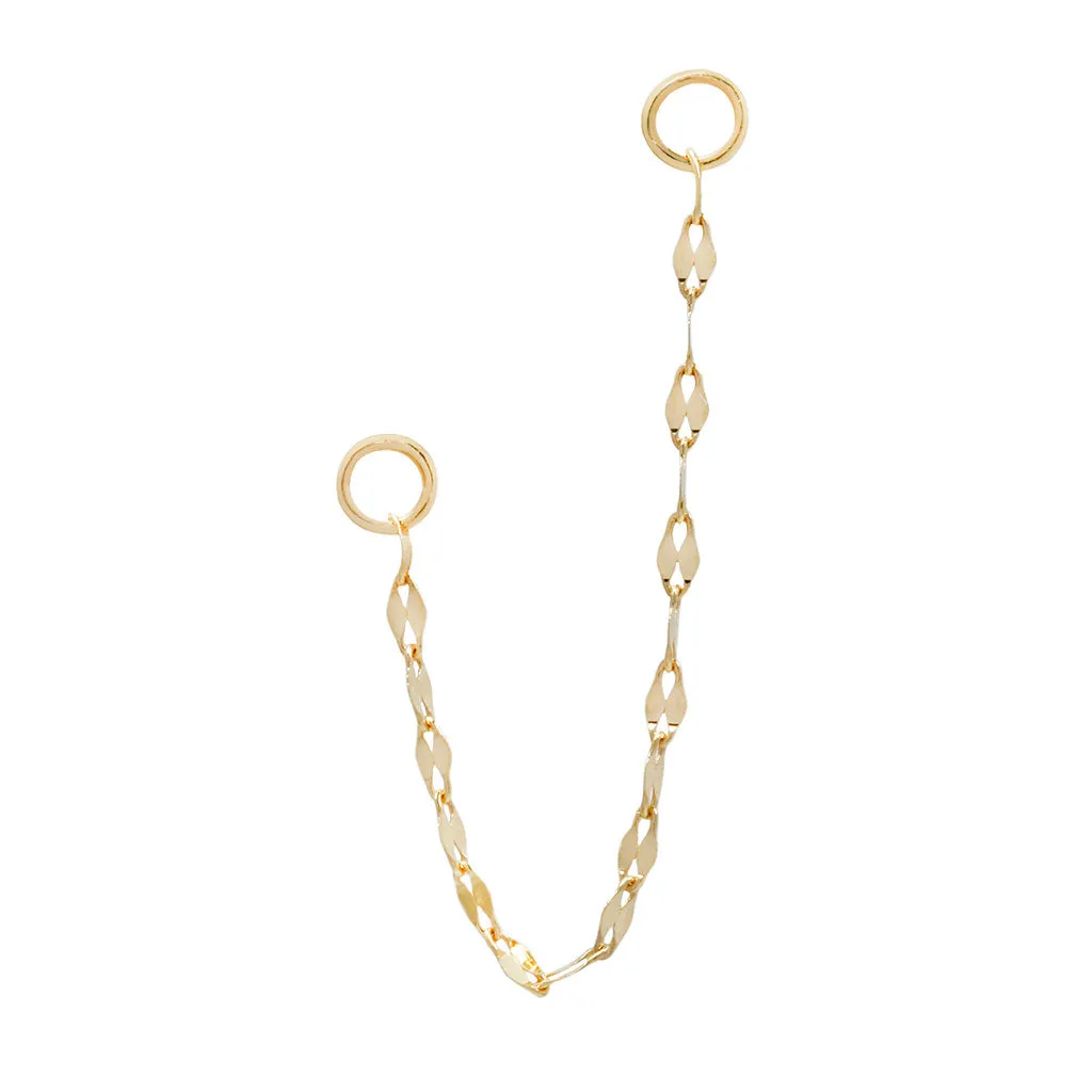 Tile Chain - Solid 14kt Gold