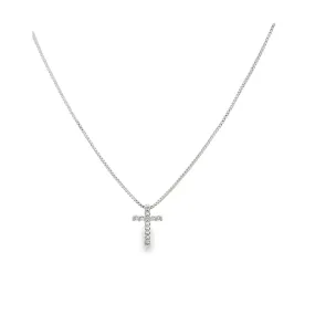 Tiny CZ Cross Necklace (G101)