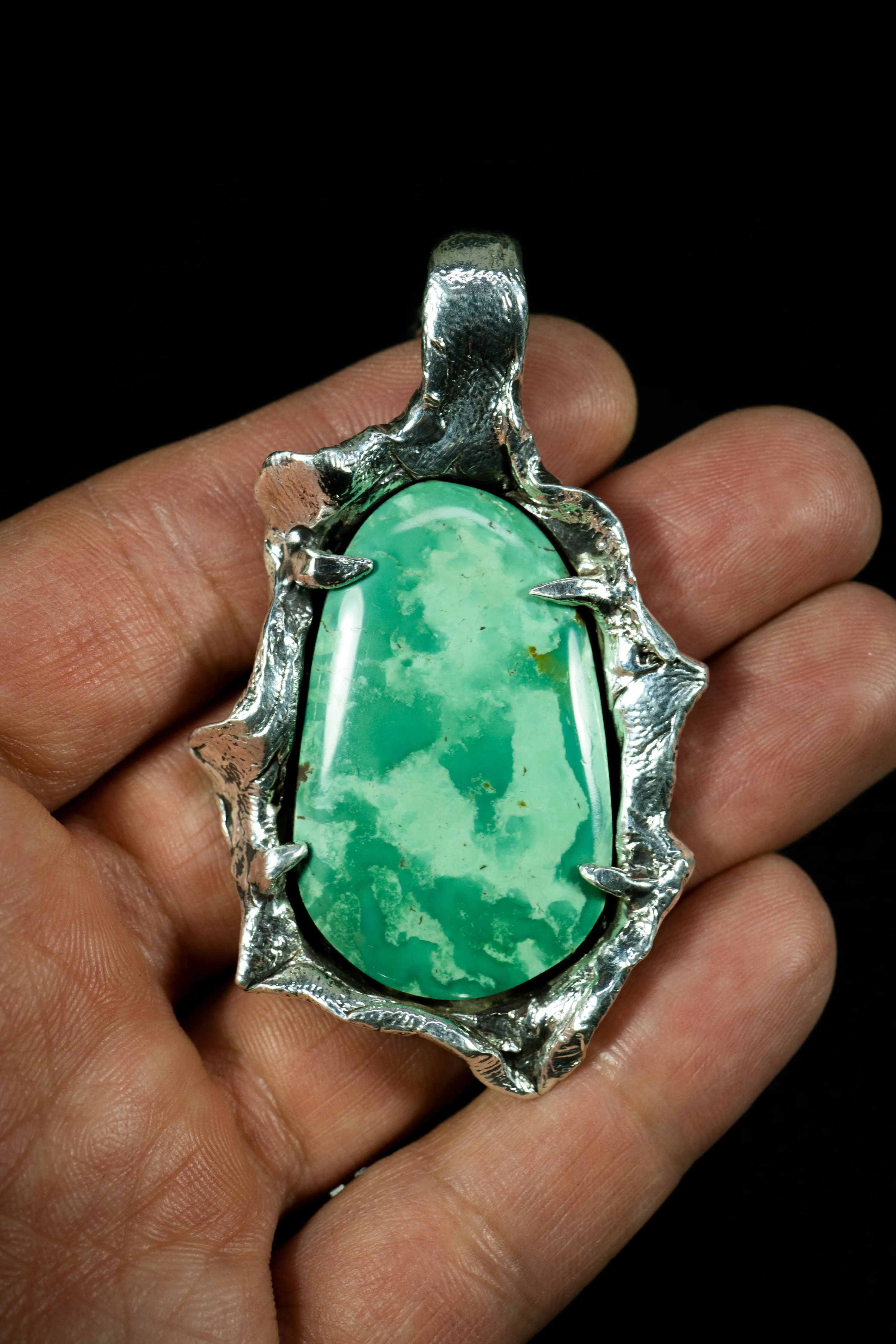 Tree Spirit (Manassa Turquoise, Sterling Silver Pendant)