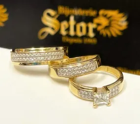 Trio wedding rings