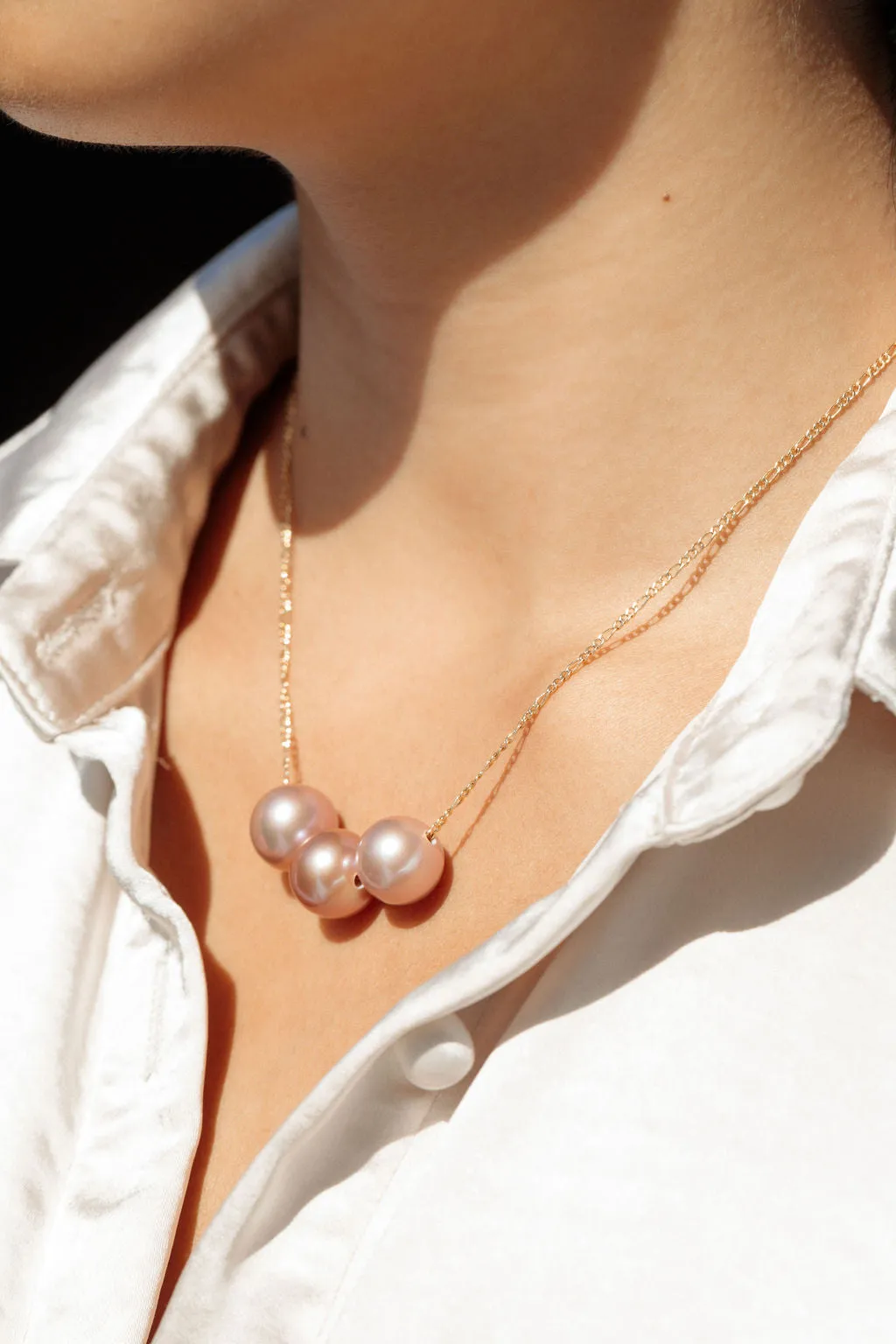 Triple Floating Pink Pearl Necklace - Lokalani