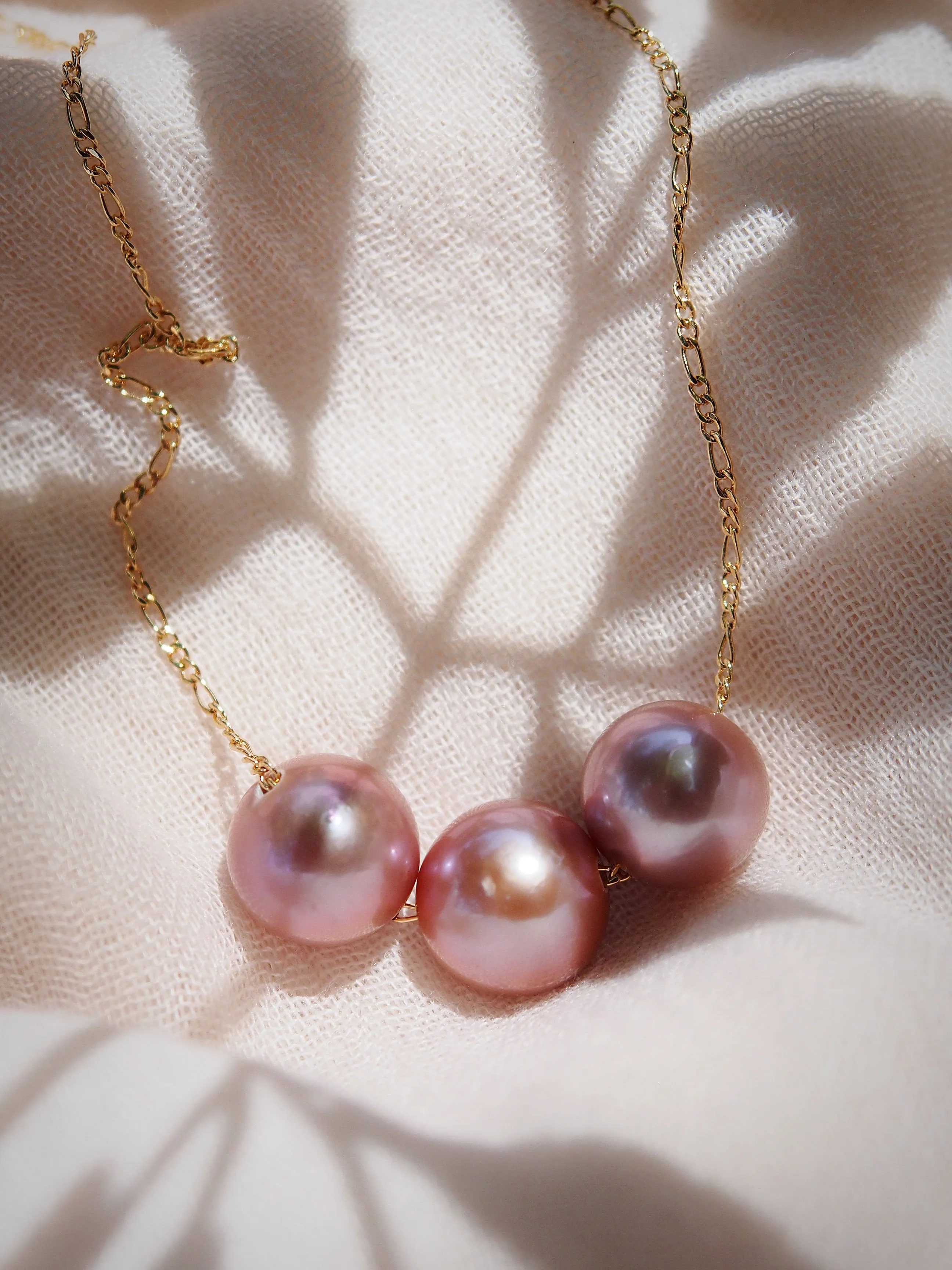 Triple Floating Pink Pearl Necklace - Lokalani