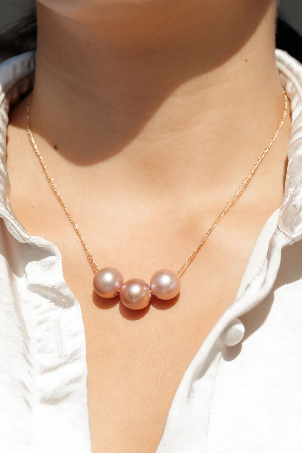 Triple Floating Pink Pearl Necklace - Lokalani