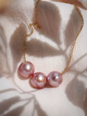 Triple Floating Pink Pearl Necklace - Lokalani