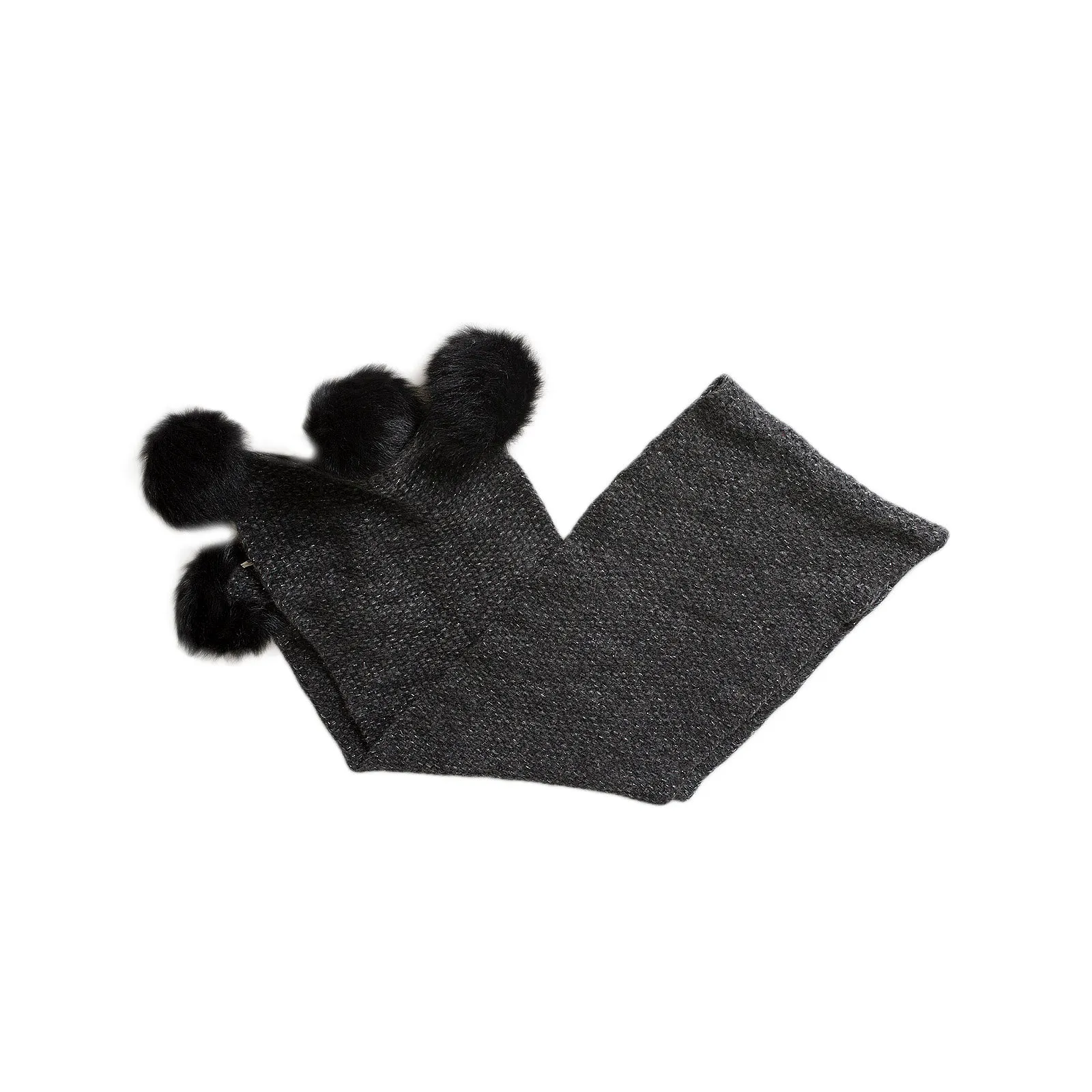 UGG Quatro Pom Cashmere Charcoal Heather Scarf - Women's