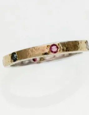 Wedding Rings. Engagement Rings. Sterling silver & gold set with tourmalines. Beautiful ring for woman.