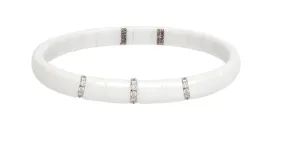 White Ceramic Bracelet with Diamonds